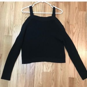 Beautiful cold shoulder slightly cropped sweater